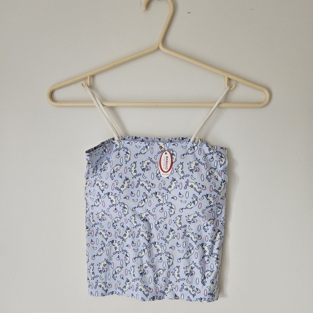 Blue Unicorn Spaghetti Strap Bustier